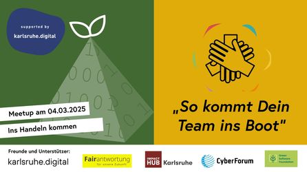 Die Grafik zeigt die Einladung zum Green Software Development-Event So kommt dein Team ins Boot