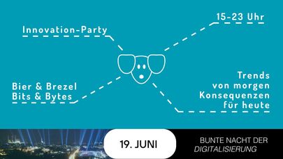 Bunte Nacht der Digitalisierung: Einladung zur Innovation-Party am 19.06.2026 Bunte Nacht der Digitalisierung bei bluehands: Einladung zur Innovation-Party am 19.06.2026