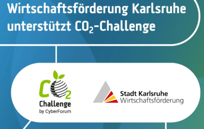 Symbolbild für die Unterstützung der Wirtschaftsförderung Karlsruhe bei der CO2-Challenge des CyberForums