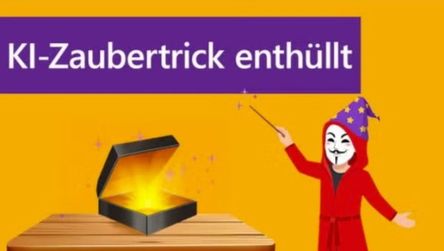 Veranstaltungshinweis auf .Net User Group Karlsruhe zeigt einen Zauberer, es geht um KI-Zaubertricks