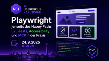 Playwright Meetup der .NET User Group Karlsruhe am 24.09.2026 mit Referent Sven Hennessen