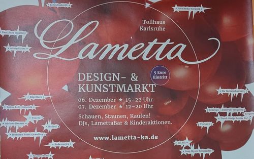 Veranstaltungshinweis auf Lametta Design und Kunstmarkt 2024