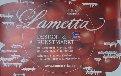 Veranstaltungshinweis auf Lametta Design und Kunstmarkt 2024